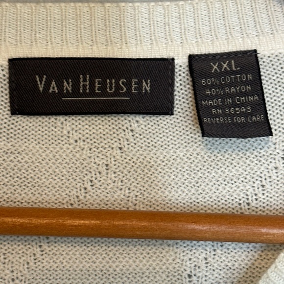 Van Heusen Golf White Cotton Sweater XXL 2XL NWOT - Picture 3 of 4